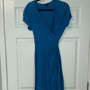 Blue wrap maxi dress